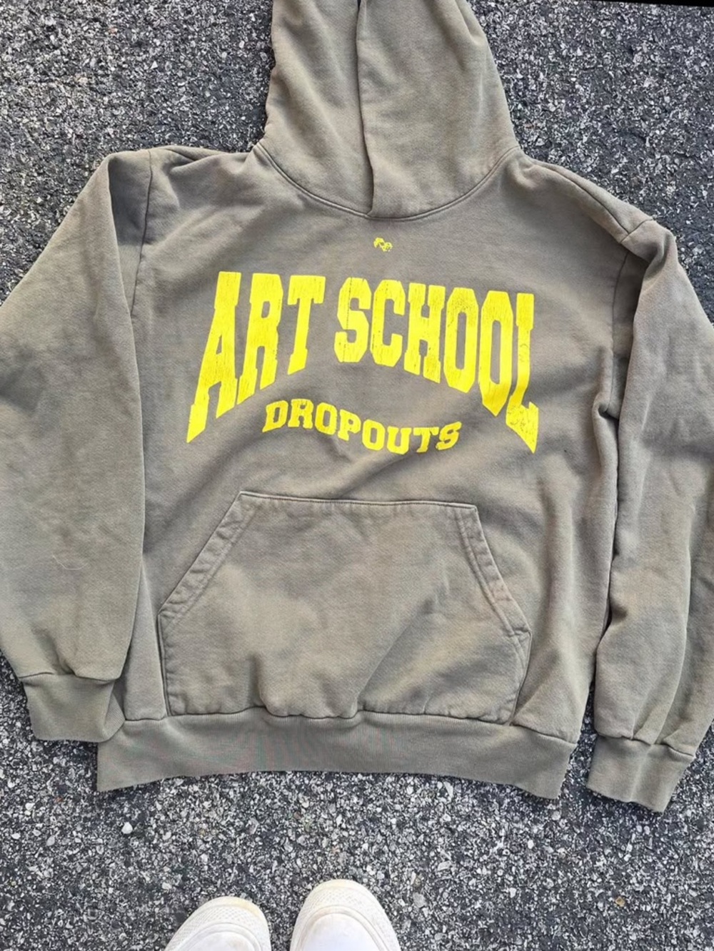 Para Dice Art School Dropouts Olive Hoodie with Yellow Print